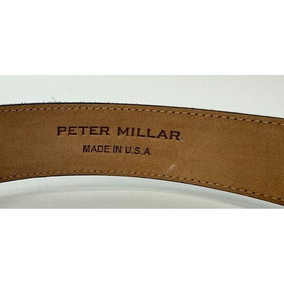 NWT PETER  MILLAR Excursionist Calf Suede Belt  NAVY Blue Men's Size 34 $200 - Picture 5 of 9
